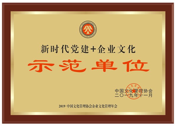 大小单双平台网址获得“新时代党建+企业文化示范单位”荣誉称号